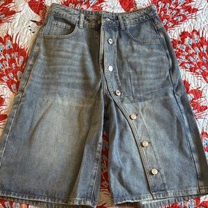 Stylish Button-Front Denim Shorts